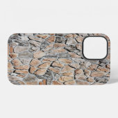 古い茶色の城の石のテクスチャ iPhoneケース (裏面横)