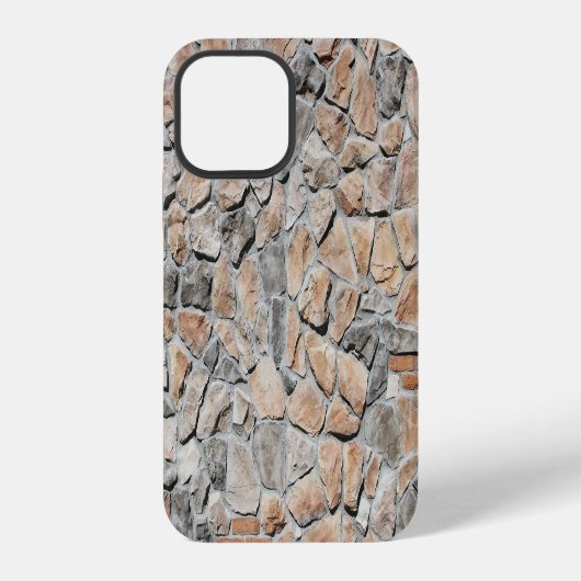 古い茶色の城の石のテクスチャ iPhoneケース (裏面)