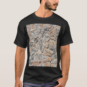 古い茶色の城の石のテクスチャ Tシャツ