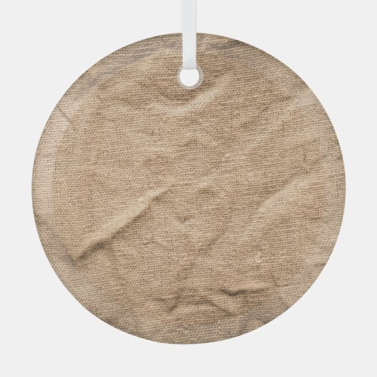 古い茶色の布：テクスチャ付きの背景。 ガラスオーナメント (正面)