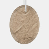 古い茶色の布：テクスチャ付きの背景。 ガラスオーナメント (正面右)