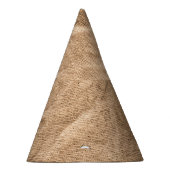 古い茶色の布：テクスチャ付きの背景。 パーティーハット (右)