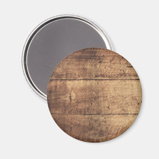 古い茶色の木製ボードの壁デザイン マグネット (正面/裏面)