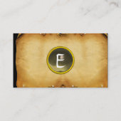 古い茶色の羊皮紙、宝石の石、モノグラムグレー 名刺 (裏面)