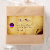 古い茶色の羊皮紙、宝石の石 ラベル (インサイチュ)