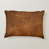 古い茶色の革 アクセントクッション (裏面)