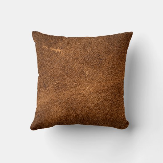 古い茶色の革 クッション (裏面)