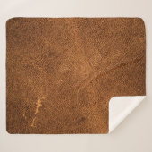 古い茶色の革 シェルパブランケット (正面(横))