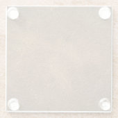 古い茶色の革:テクスチャ付き背景 ガラスコースター (裏面)