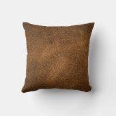 古い茶色の革:テクスチャ付き背景 クッション (裏面)