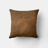 古い茶色の革：テクスチャ付き背景 クッション (裏面)