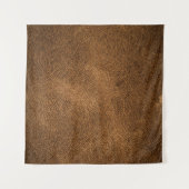 古い茶色の革:テクスチャ付き背景 タペストリー (正面(横))