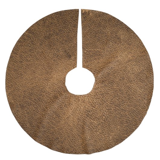 古い茶色の革:テクスチャ付き背景 ブラッシュドポリエステルツリースカート (正面)