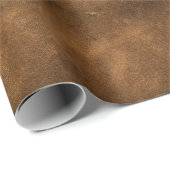 古い茶色の革:テクスチャ付き背景 ラッピングペーパー (ロールコーナー)