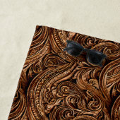 古い華美木彫りパネル茶色 ビーチタオル (インサイチュ)