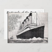 古い葉書 – 汽船"タイタニック"。 ポストカード (正面/裏面)