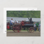 古い蒸気エンジントラクタ ポストカード (正面/裏面)