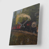 古い蒸気エンジン、オリジナルバイGary Poling スクエア壁時計 (傾斜)