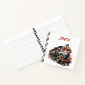古い蒸気ファッションド列車レトロクリスマス ノートブック (内部)