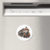 古い蒸気ファッションド列車レトロクリスマス マグネット (インサイチュ (食洗機))