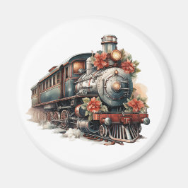 古い蒸気ファッションド列車レトロクリスマス マグネット