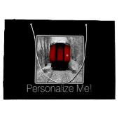 古い蒸気列車赤と黒 ラージペーパーバッグ (裏面)