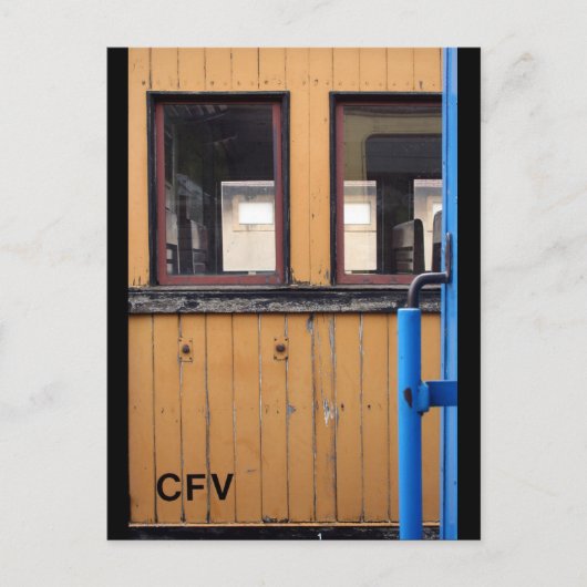 古い蒸気機関車ルマストロ黄色ワゴンポストカード ポストカード (正面)