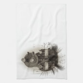 古い蒸気機関車 キッチンタオル (縦)