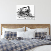 古い蒸気機関車 キャンバスプリント (インサイチュ (寝室))