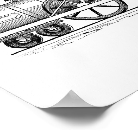 古い蒸気機関車 ポスター (角)