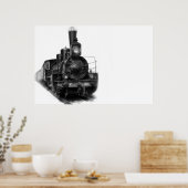 古い蒸気機関車 ポスター (キッチン)