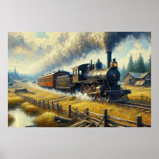 古い蒸気機関車 ポスター (正面)