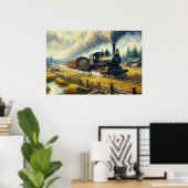 古い蒸気機関車 ポスター (ホームオフィス)