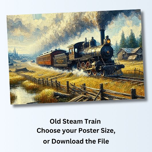古い蒸気機関車 ポスター