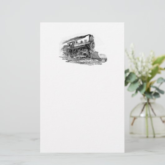 古い蒸気機関車 便箋 (スタンド正面)