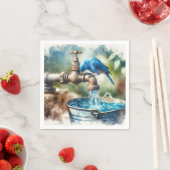 古い蛇口にブルーバード スタンダードカクテルナプキン (インサイチュ)