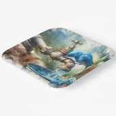 古い蛇口にブルーバード ペーパープレート (傾斜あり)