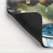 古い蛇口にブルーバード マウスパッド (コーナー)