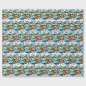 古い蛇口にブルーバード ラッピングペーパー (フラット)