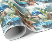 古い蛇口にブルーバード ラッピングペーパー (ロールコーナー)