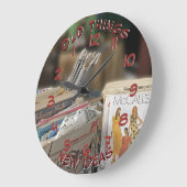 古い裁縫パターン-新しいアイディア ラージ壁時計 (傾斜)