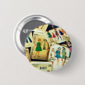 古い裁縫パターン 缶バッジ (正面&裏面)