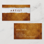古い裂かれたペーパー芸術家の名刺 名刺 (正面/裏面)