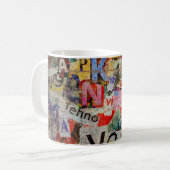 古い裂グランジけ目のある新しいデザインを持つテクスチャ付き背景 コーヒーマグカップ (正面左)