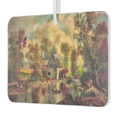 古い製粉所絵画の流れ カーエアーフレッシュナー (左)