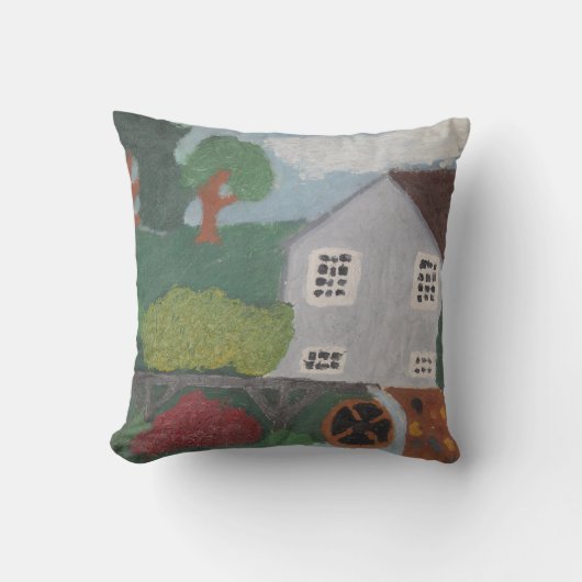 「古い製粉所」 クッション (正面)