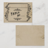 古い西の刺激を受けたなテーブルの座席表 プレイスカード (正面/裏面)
