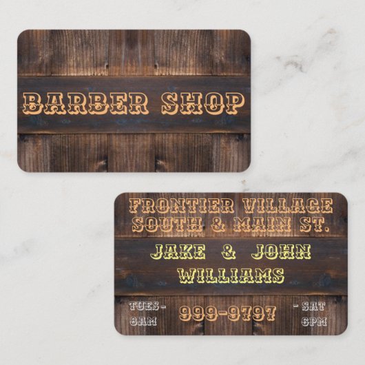 古い西の木の理髪店の印の名刺 名刺 (正面/裏面)
