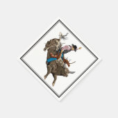 古い西ロデオカウボーイ スタンダードカクテルナプキン (角)