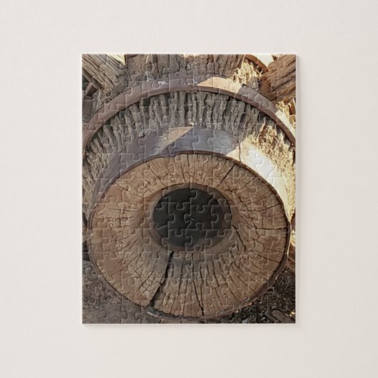 古い西ワゴンホイールフォト ジグソーパズル (縦)